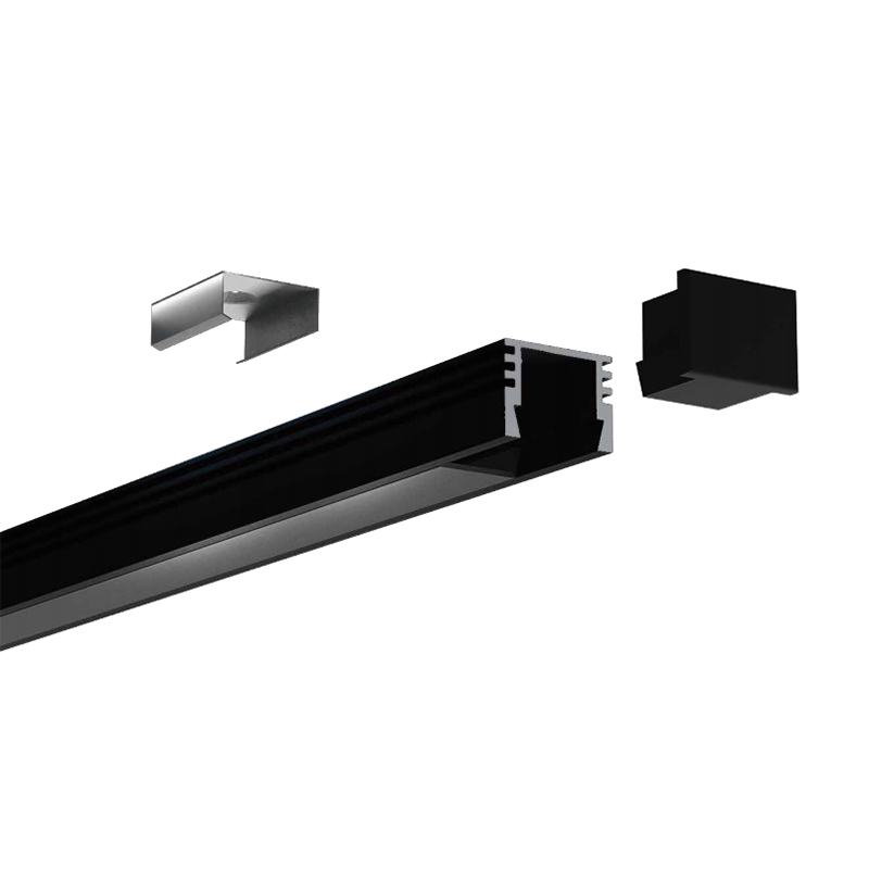 Black Aluminum LED Channel Light Diffuser For 10mm COB LED Strip